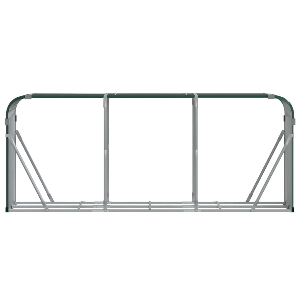 vidaXL Suport pentru bușteni verde 234x45x100 cm oțel galvanizat