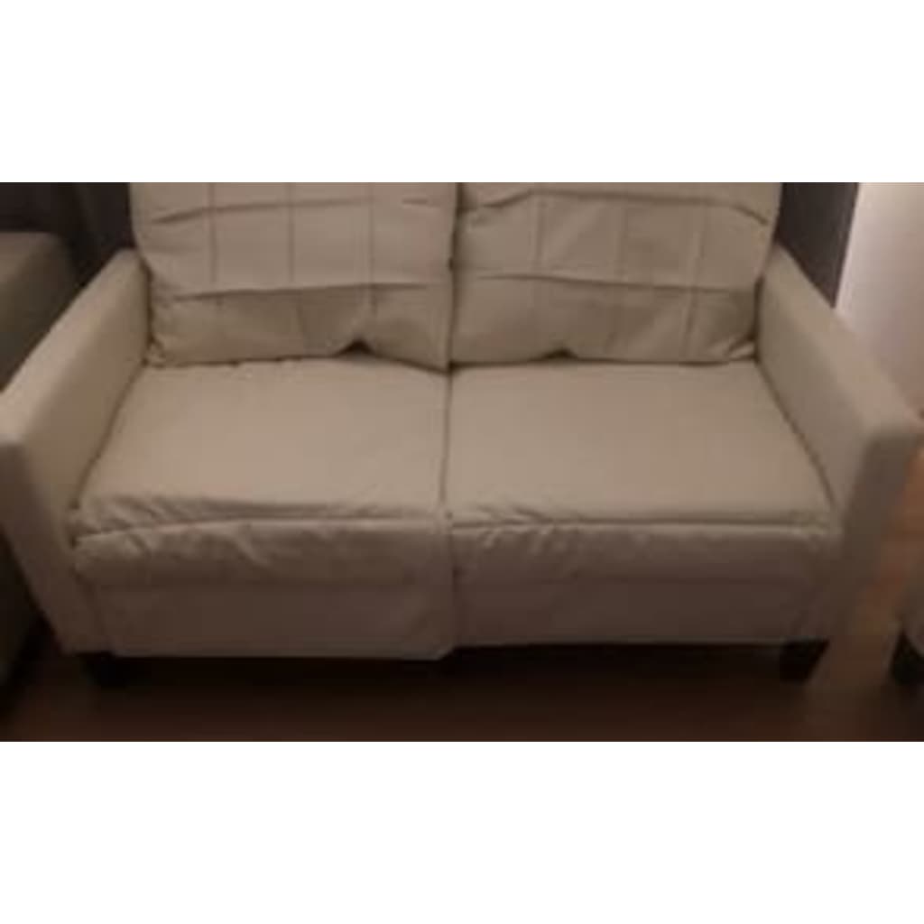 vidaXL Canapea cu 2 locuri B-Stock, crem, 120 cm, piele ecologică