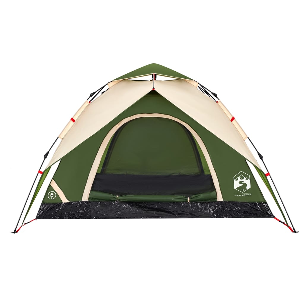 vidaXL Cort de camping cupolă 5 persoane, setare rapidă, verde