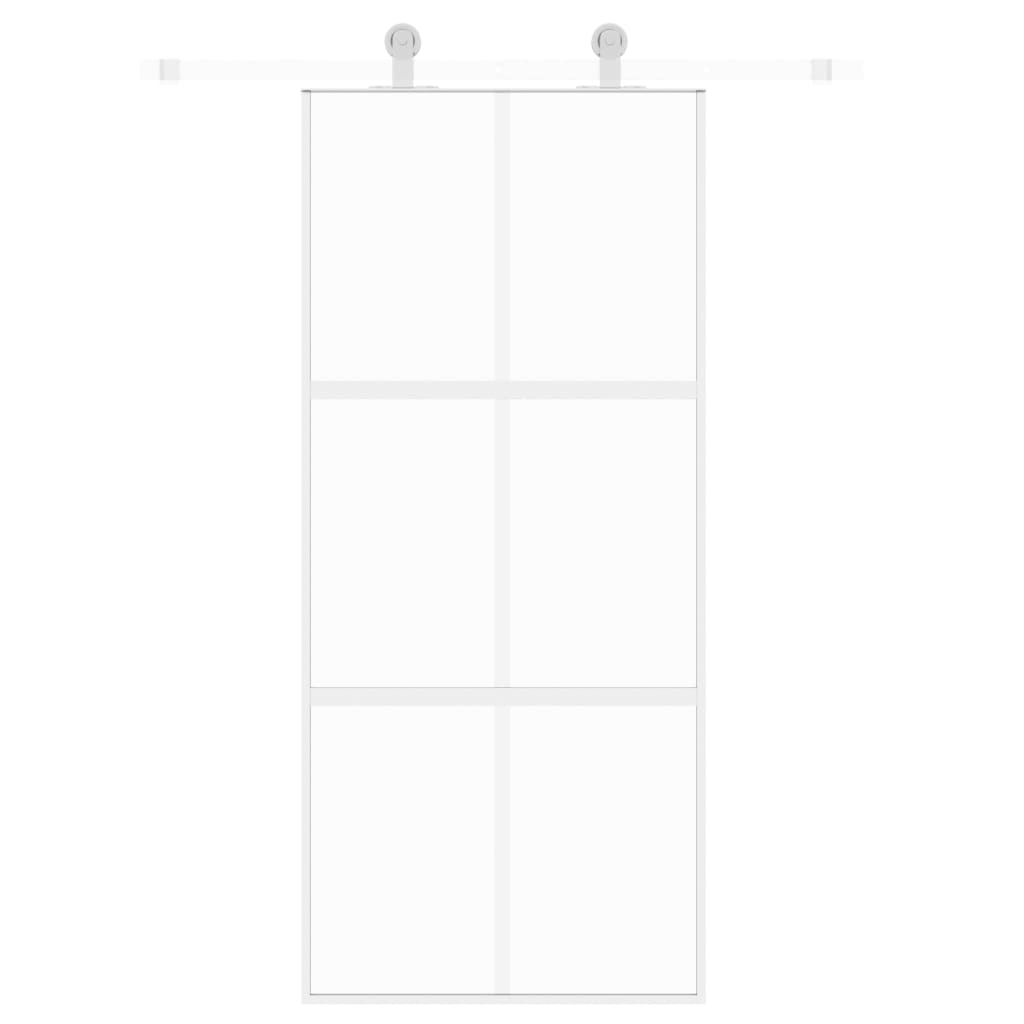 vidaXL Ușă glisantă, alb, 90x205 cm, sticlă securizată/aluminiu