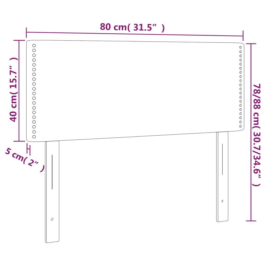 vidaXL Tăblie de pat cu LED, gri deschis, 80x5x78/88 cm, catifea