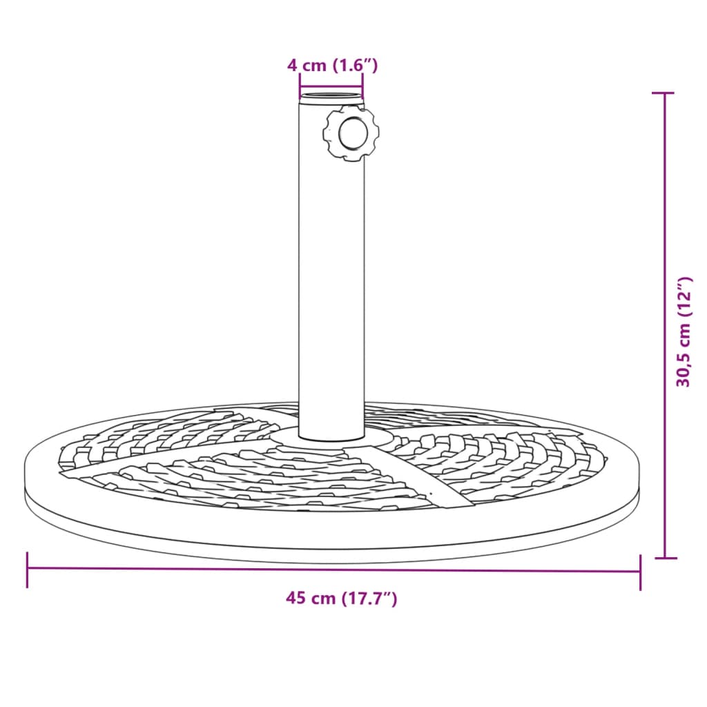 vidaXL Suport umbrelă pentru stâlpi Ø38 / 48 mm, 12 kg, rotund