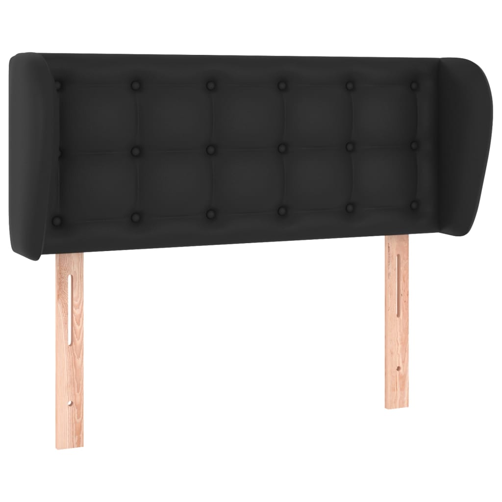 vidaXL Tăblie de pat cu aripioare negru 83x23x78/88 cm piele ecologică