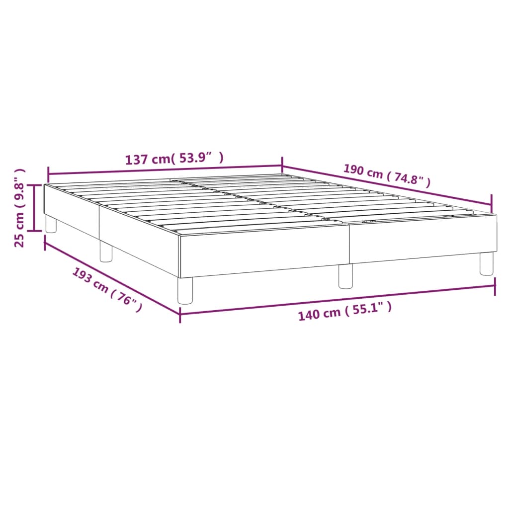 vidaXL Cadru de pat box spring, albastru închis, 140x190 cm, catifea