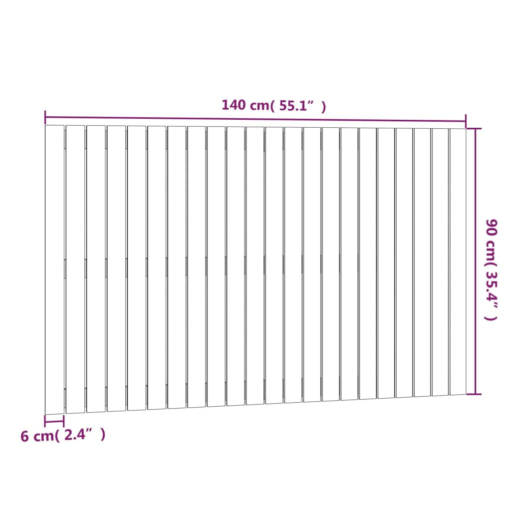 vidaXL Tăblie de pat pentru perete, maro miere, 140x3x90 cm, lemn pin