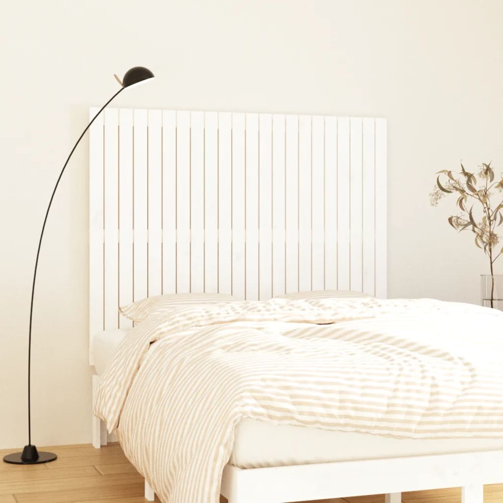 vidaXL Tăblie de pat pentru perete, alb, 140x3x110 cm, lemn masiv pin