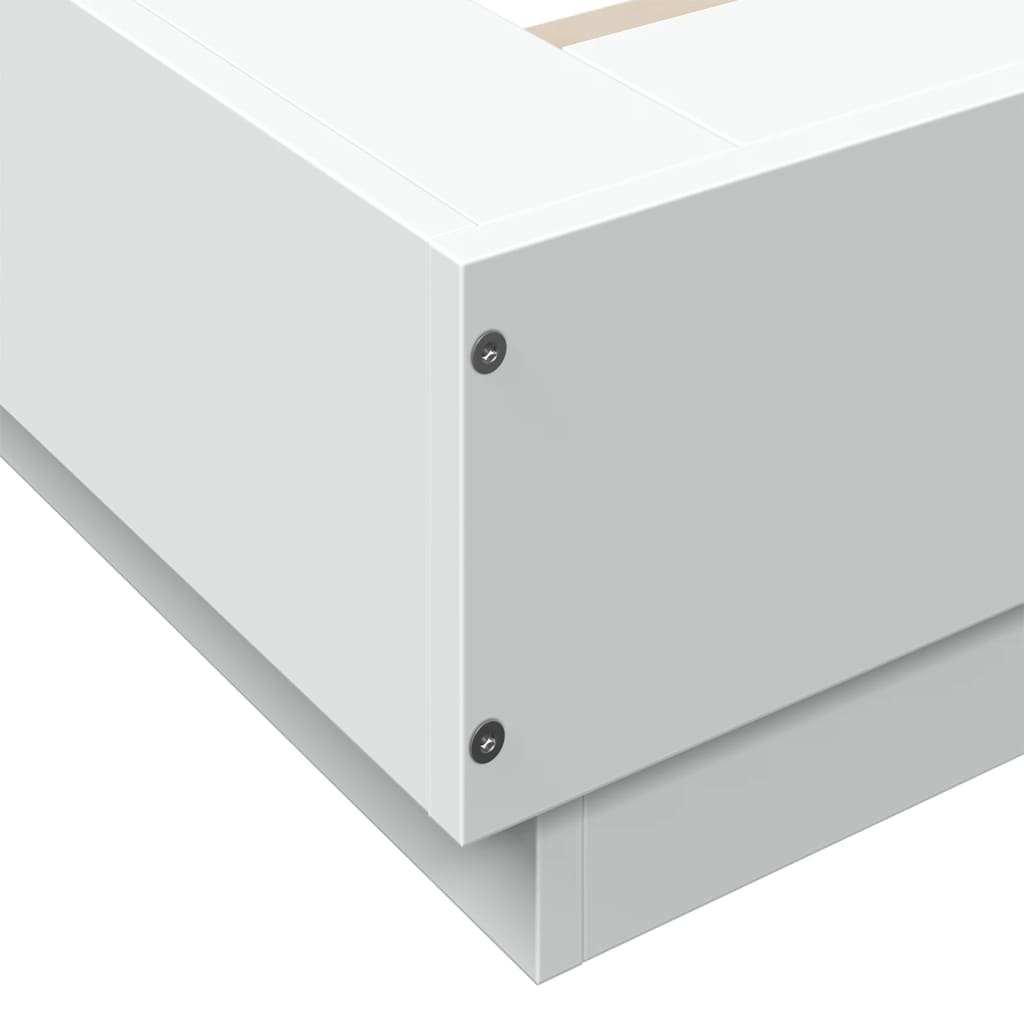 vidaXL Cadru de pat, alb, 120x200 cm, lemn prelucrat