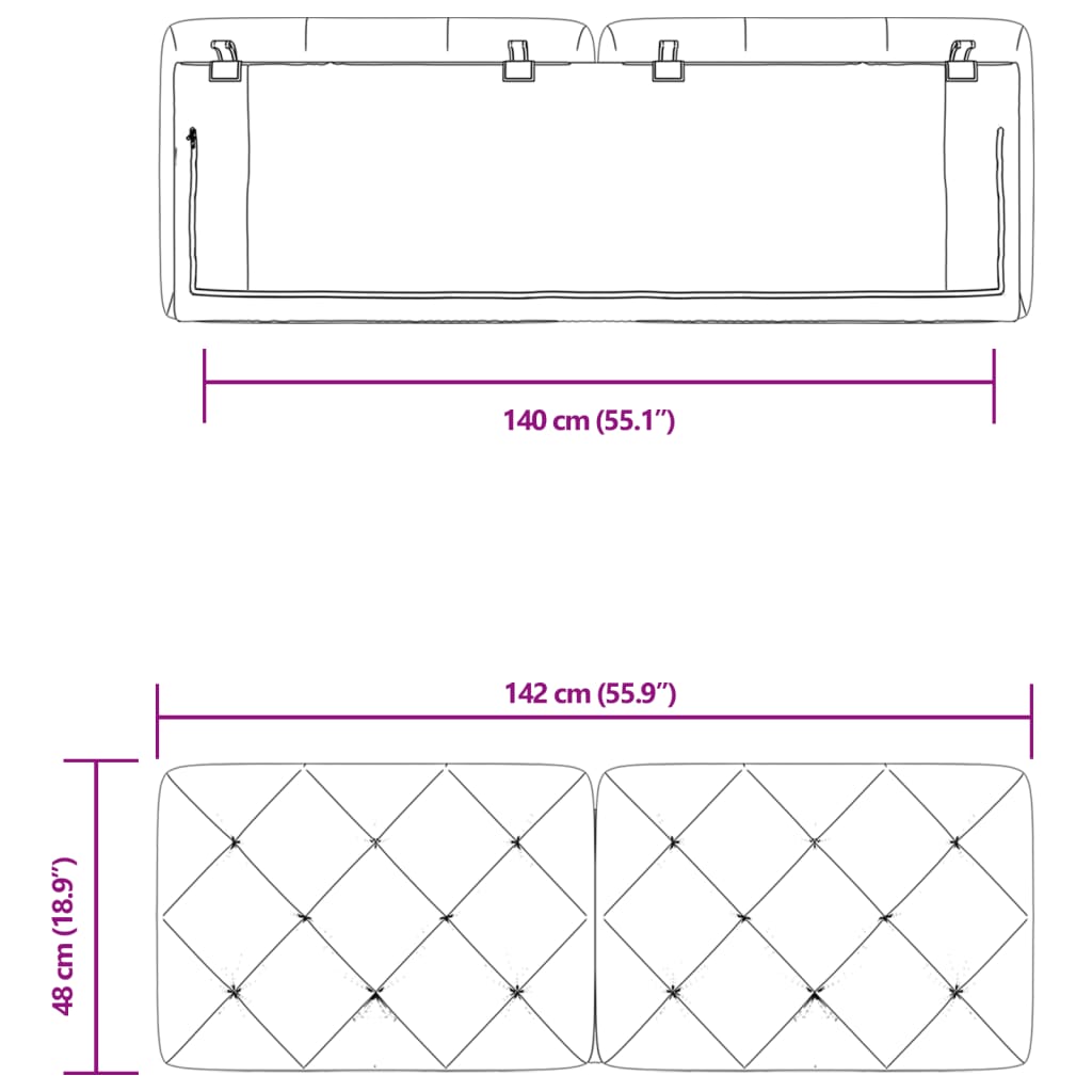 vidaXL Pernă tăblie de pat, gri închis, 140 cm, catifea