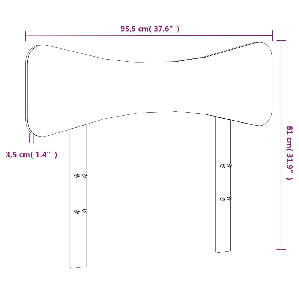 vidaXL Tăblie de pat, maro ceruit, 90 cm, lemn masiv de pin