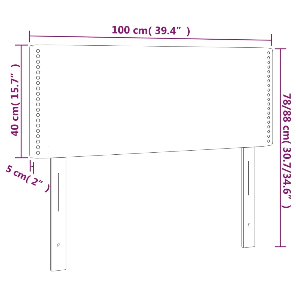 vidaXL Tăblie de pat, gri închis, 100x5x78/88 cm, textil