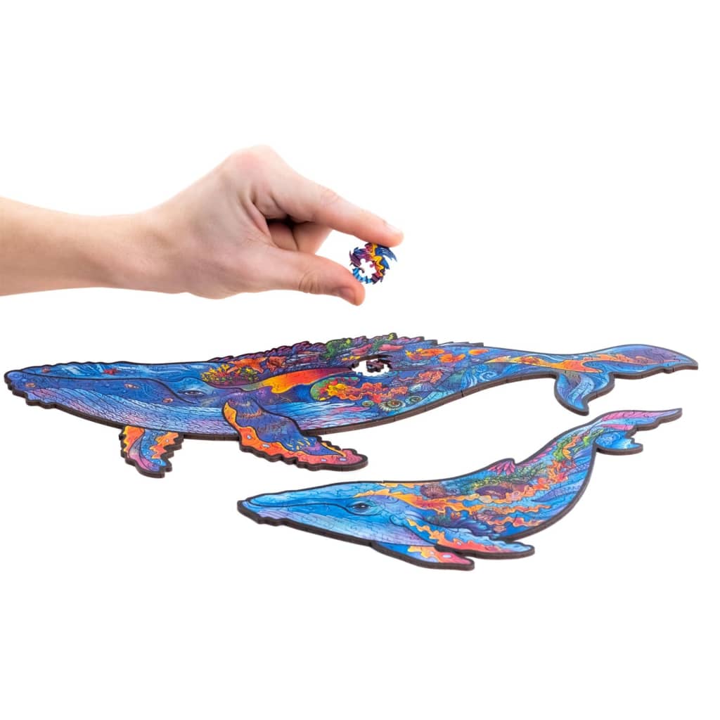 UNIDRAGON Puzzle Milky Whales 172 piese, mediu, 33x20 cm lemn