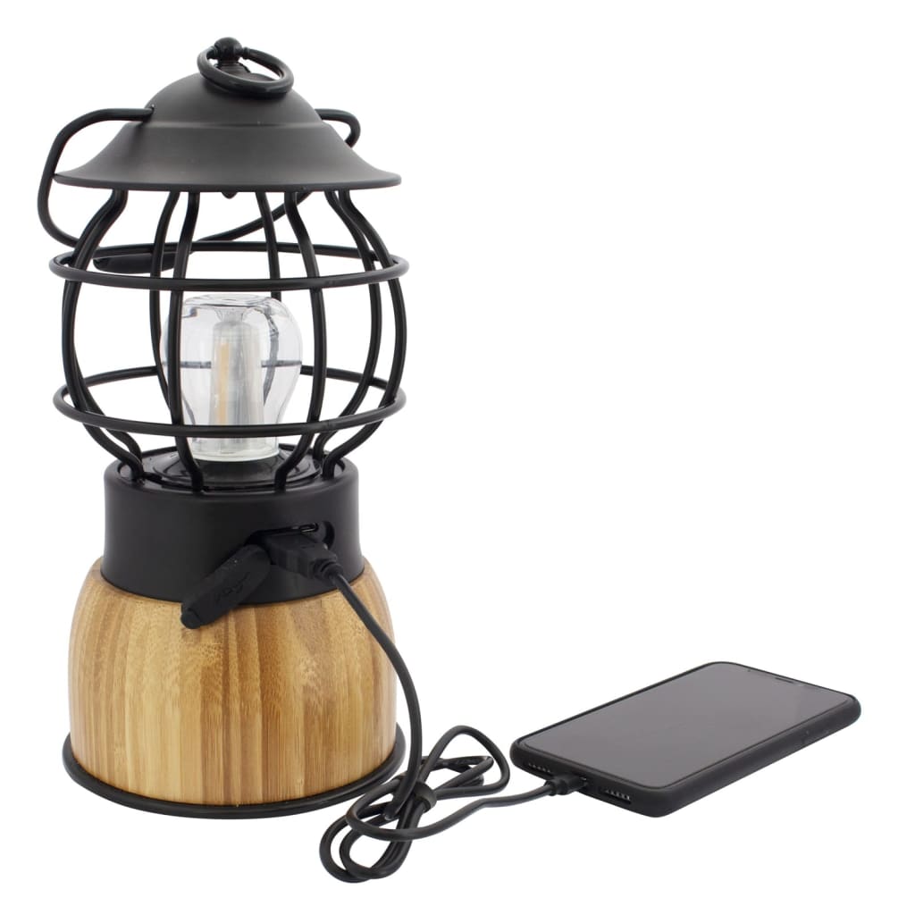Eurotrail Lampă de camping cu LED "Breeze", negru, bambus