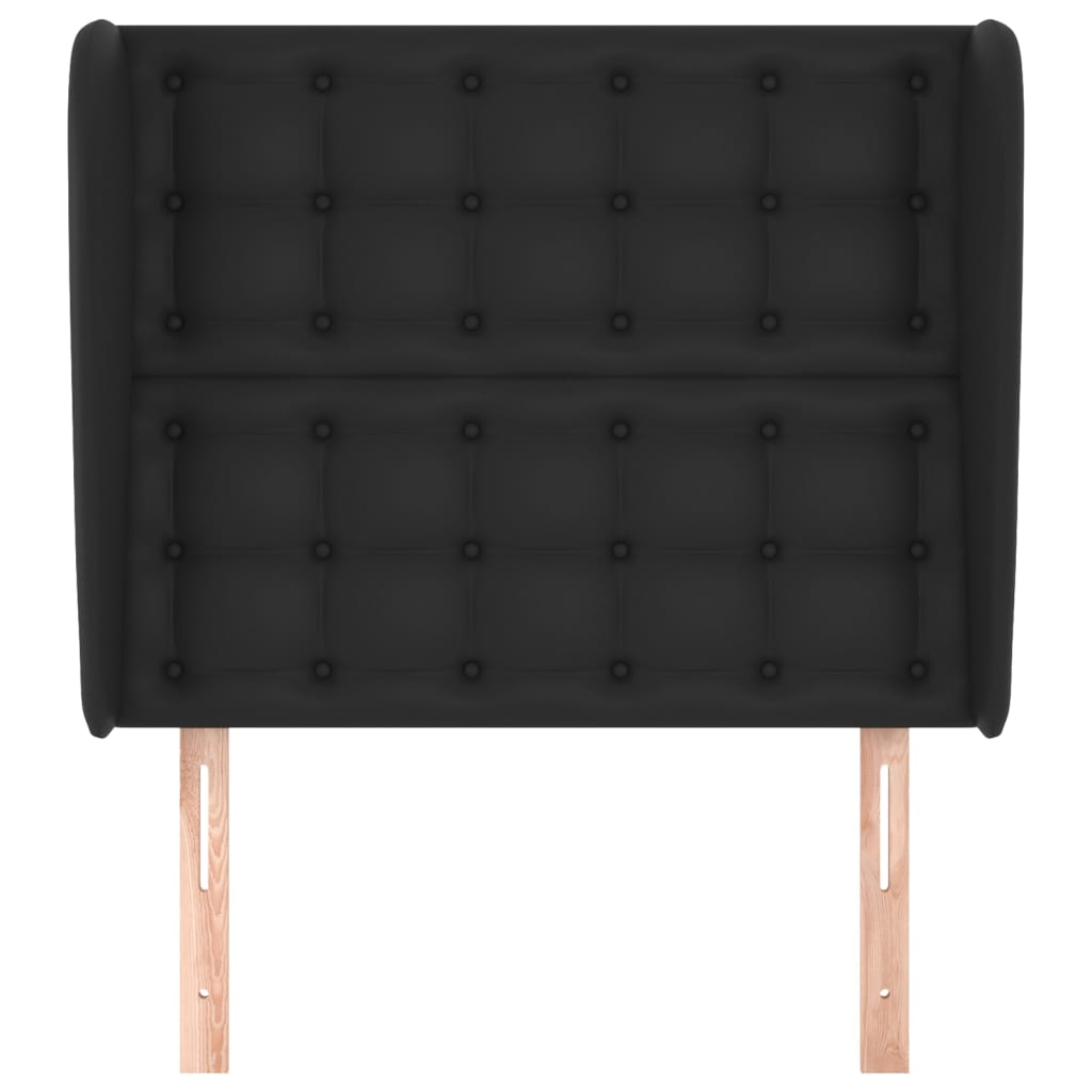 vidaXL Tăblie de pat cu aripioare, negru, 103x23x118/128 cm, piele eco