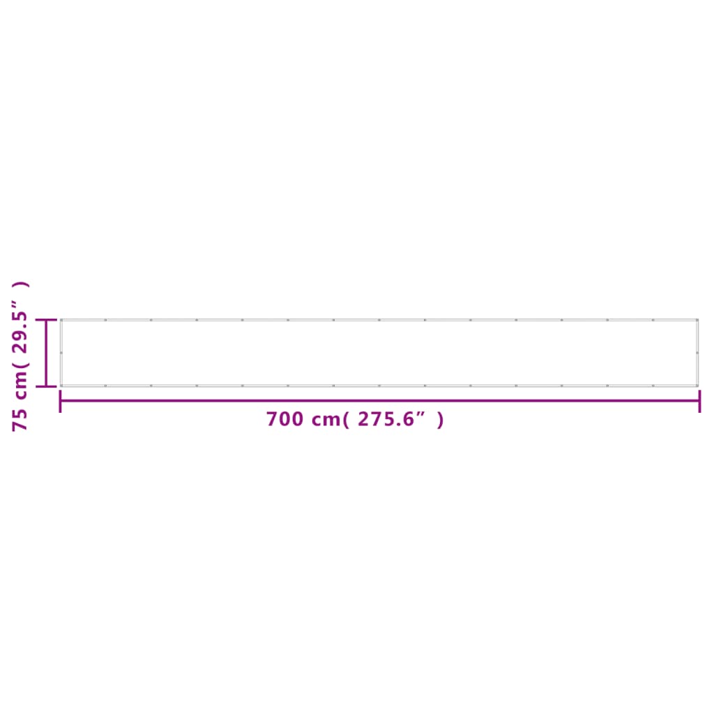 vidaXL Paravan de balcon, alb, 75x700 cm, 100% poliester oxford