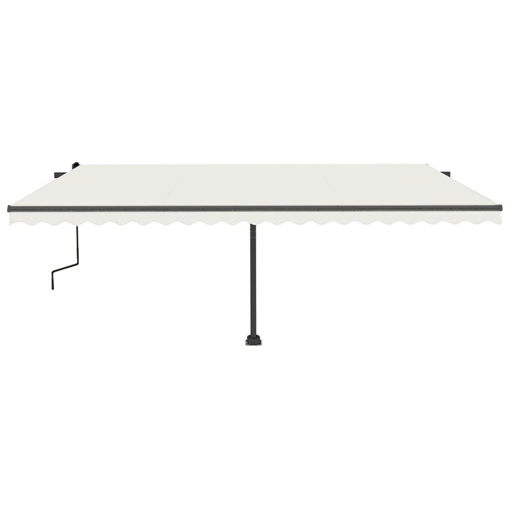 vidaXL Copertină retractabilă manual cu LED, crem, 500x350 cm