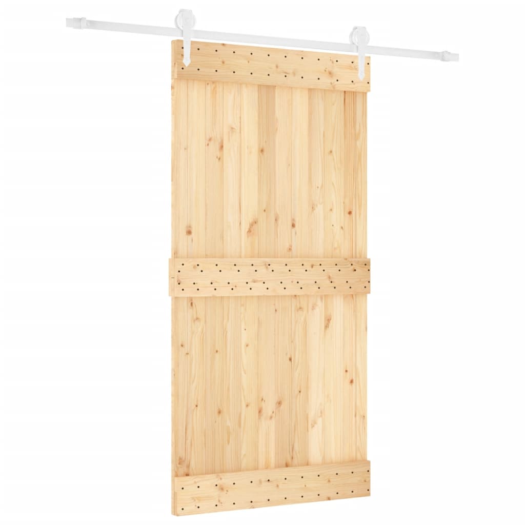 vidaXL Ușă glisantă cu set feronerie, 100x210 cm, lemn masiv de pin