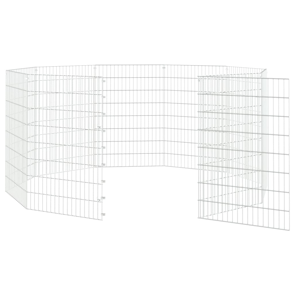 vidaXL Adăpost pentru animale cu 10 panouri, 54x80 cm, fier galvanizat