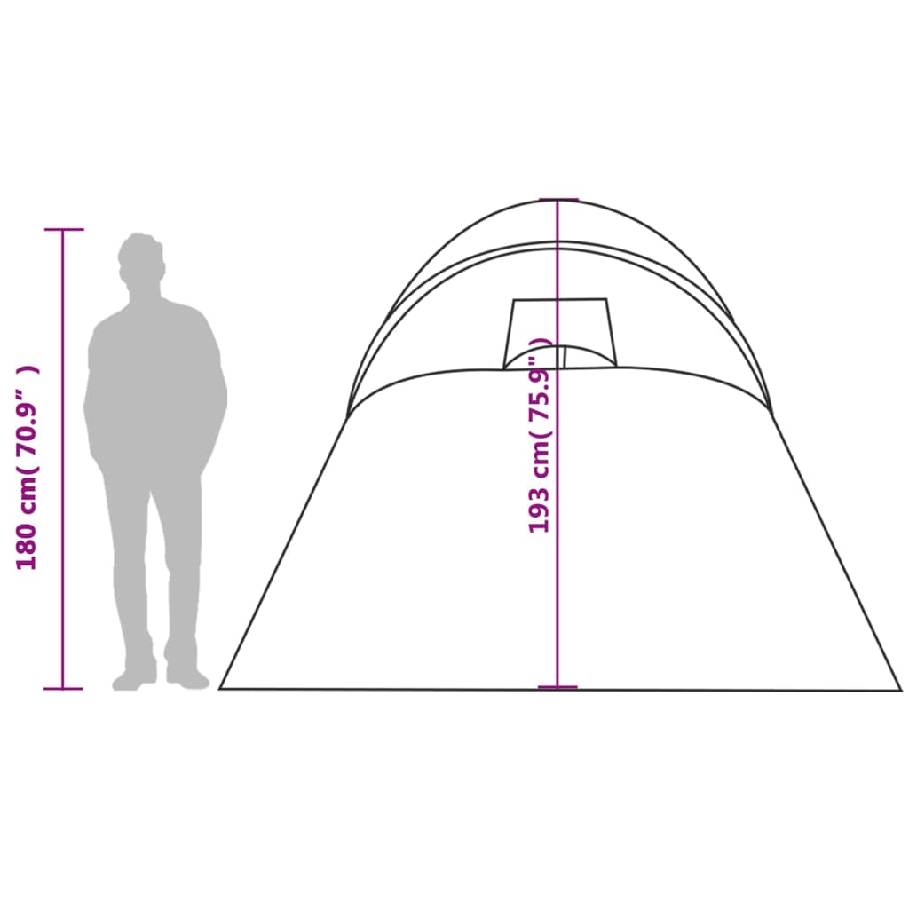 vidaXL Cort de camping cupolă pentru 6 persoane, verde, impermeabil