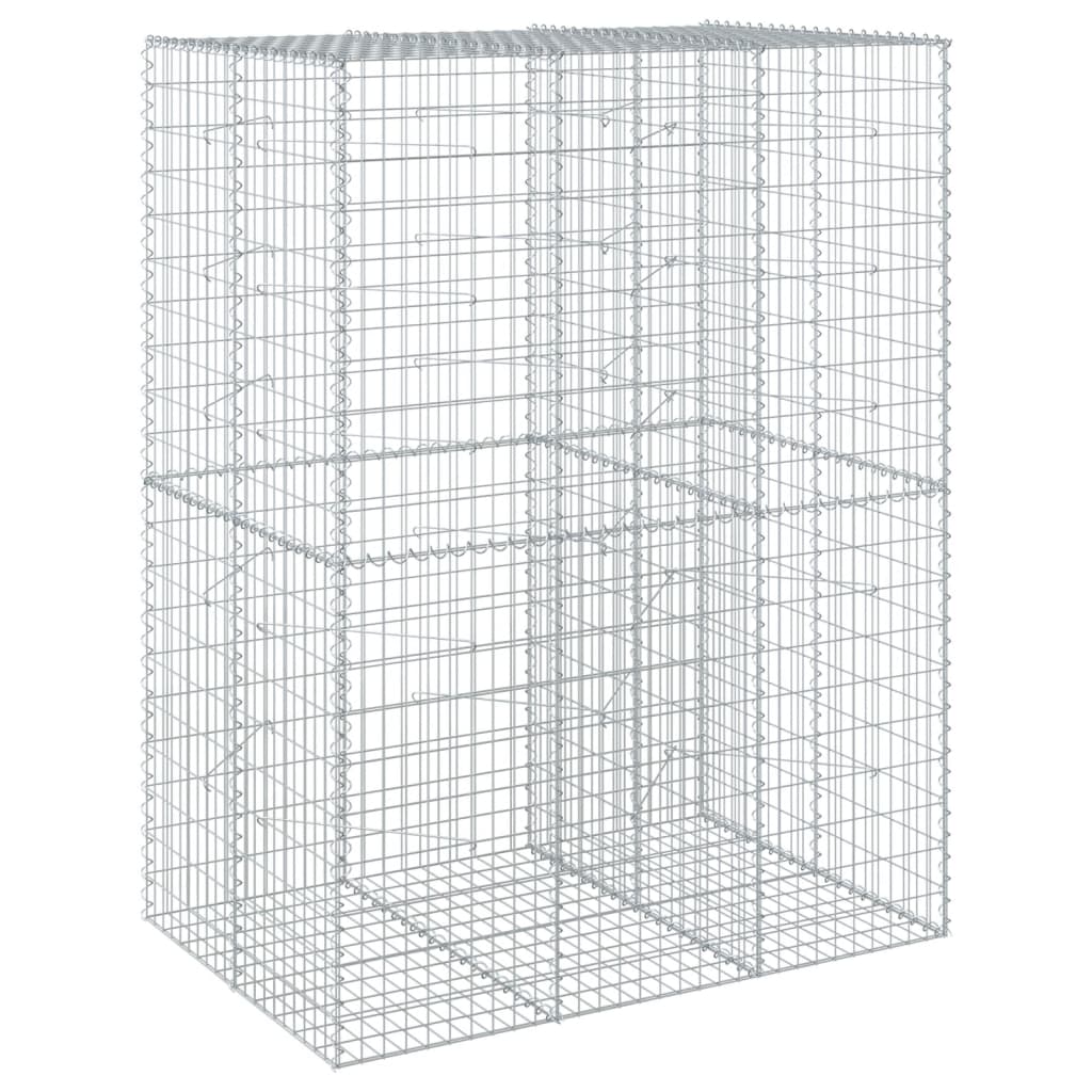 vidaXL Coș gabion cu capac, 150x100x200 cm, fier galvanizat