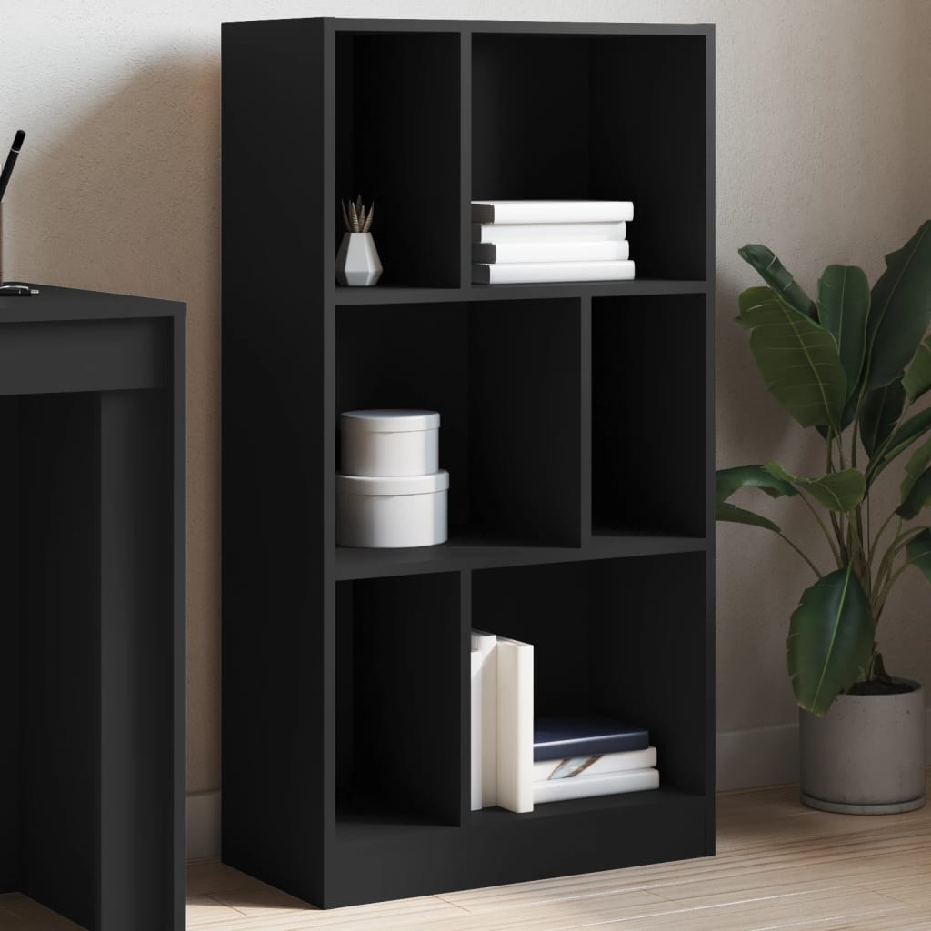 vidaXL Bibliotecă, negru, 57x28,5x107,5 cm, lemn prelucrat