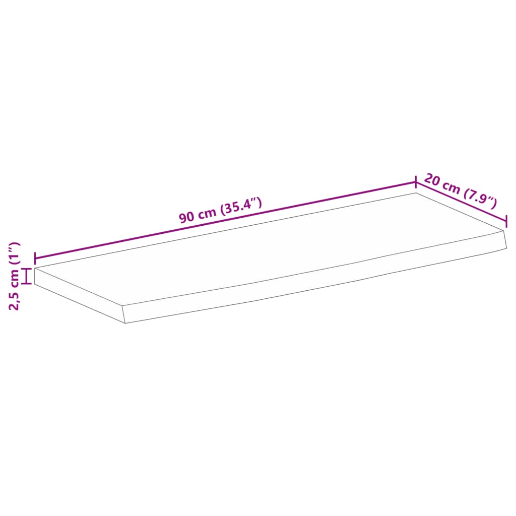 vidaXL Blat de masă contur organic 90x20x2,5 cm lemn masiv de mango