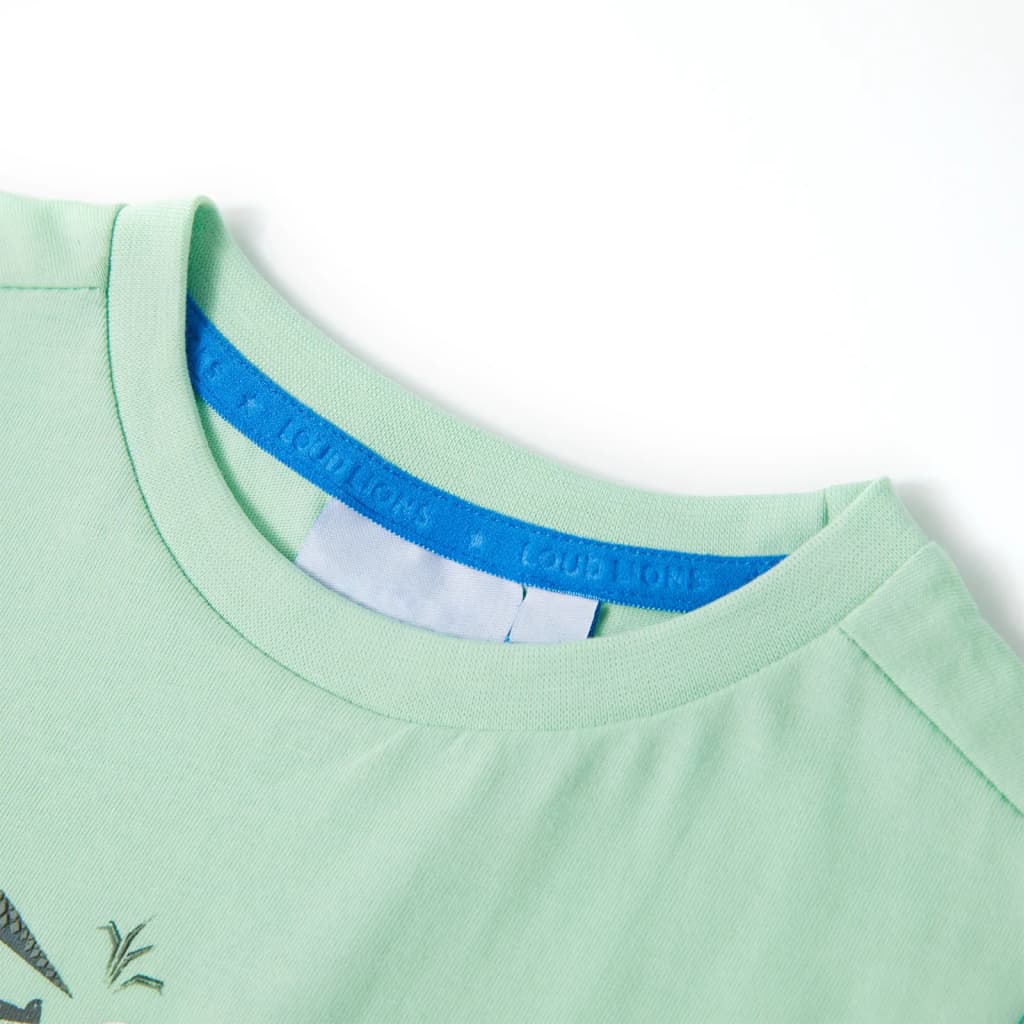 Tricou pentru copii cu mâneci scurte verde deschis 92