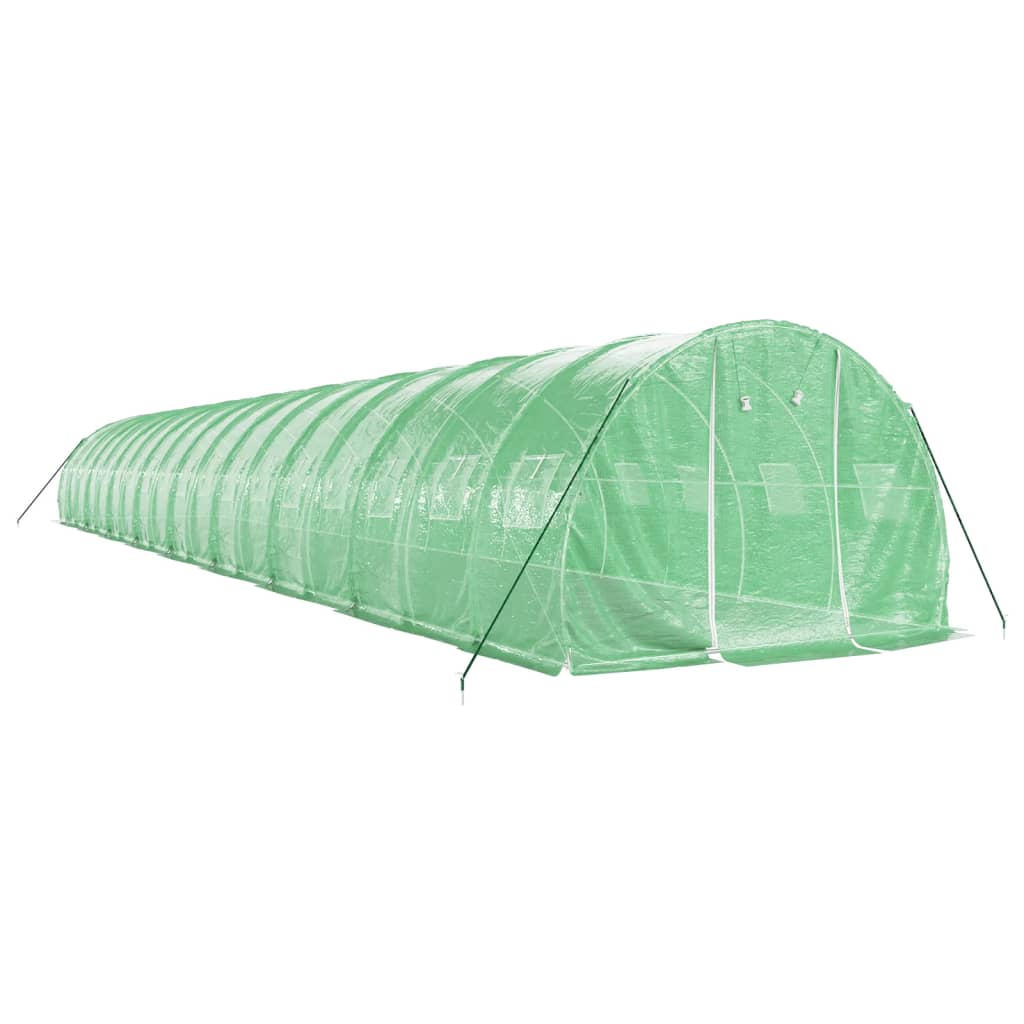 vidaXL Seră cu cadru din oțel, verde, 54 m², 18x3x2 m