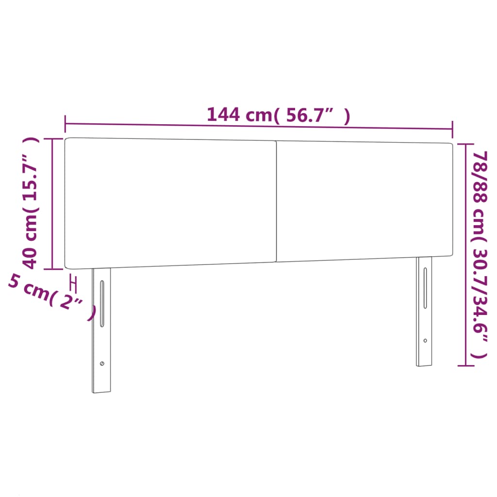 vidaXL Tăblii de pat, 2 buc., alb, 72x5x78/88 cm, piele artificială