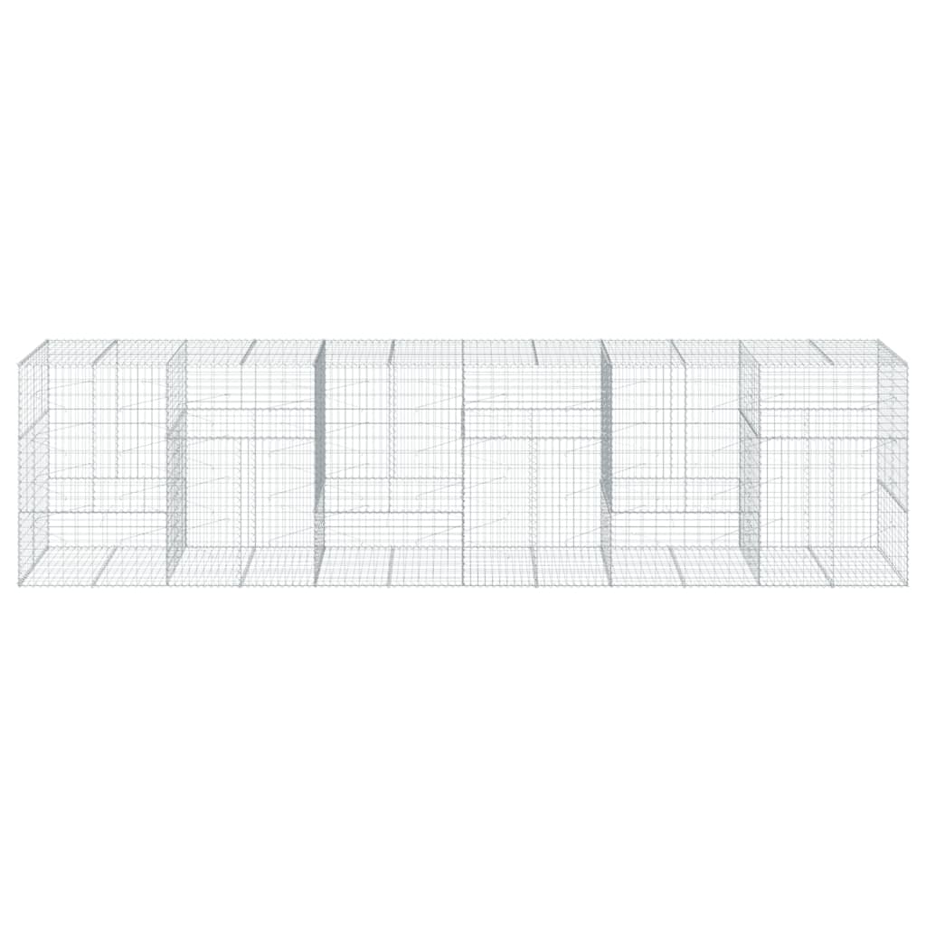 vidaXL Coș gabion cu capac, 600x100x150 cm, fier galvanizat