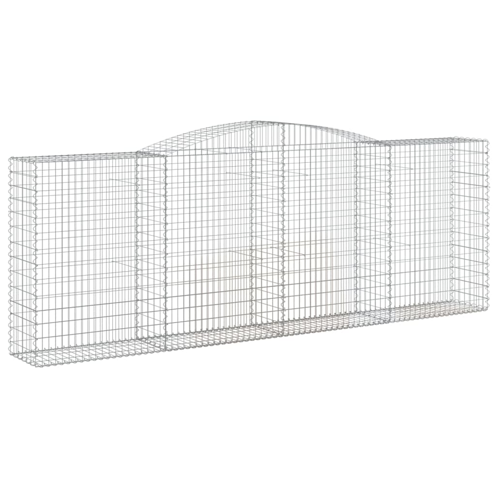 vidaXL Coșuri gabion arcuite 8 buc, 400x50x140/160 cm, fier galvanizat