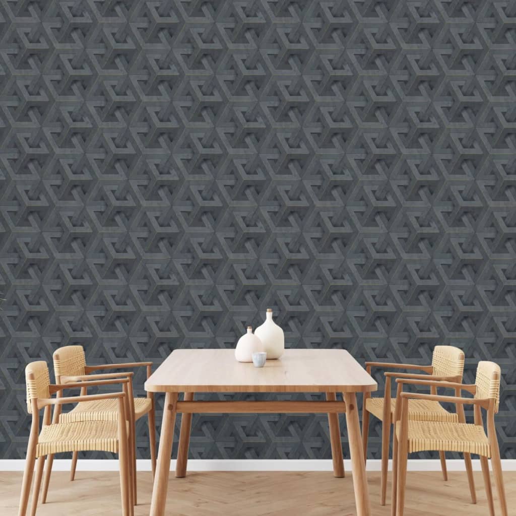 DUTCH WALLCOVERINGS Tapet „Onyx”, antracit și auriu