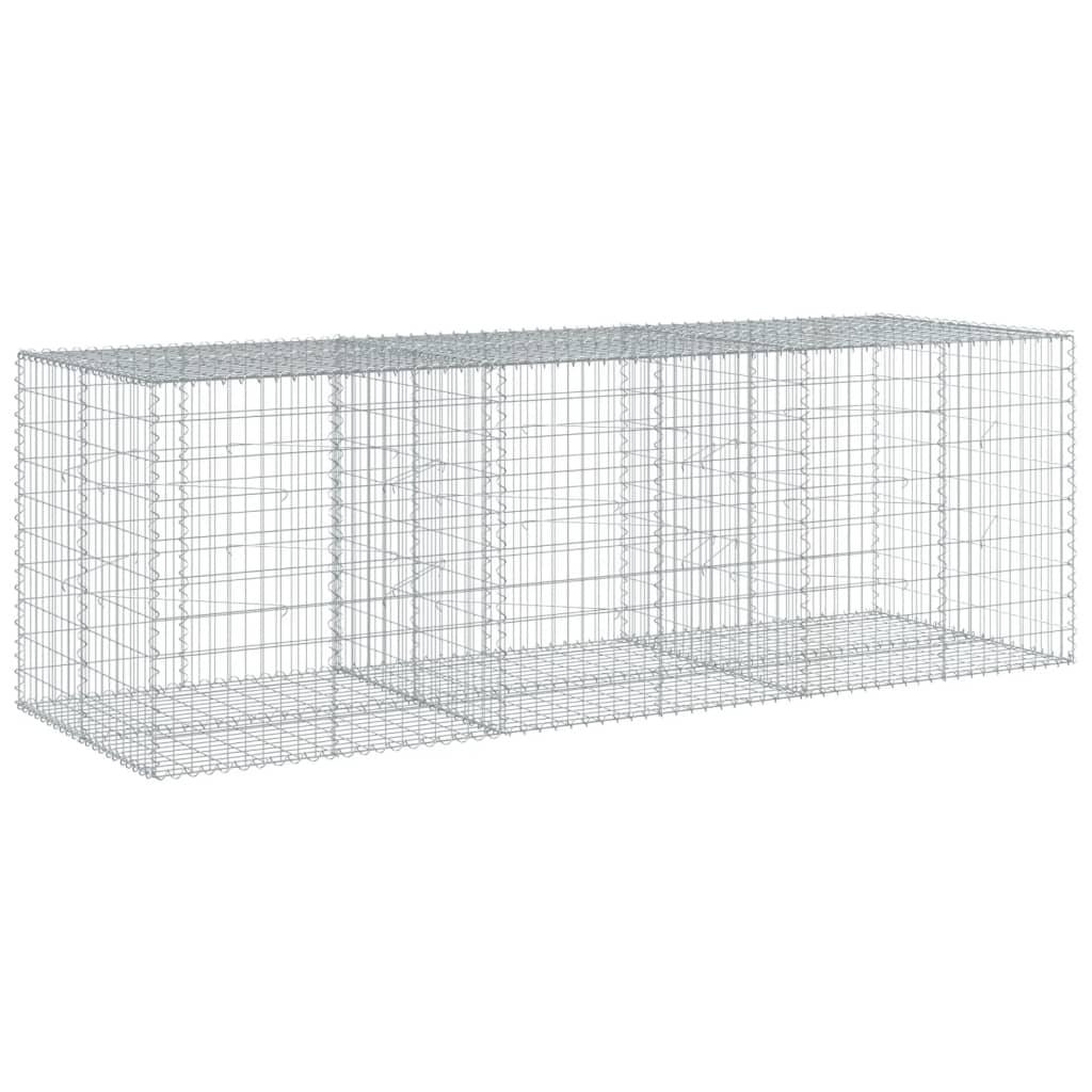 vidaXL Coș gabion cu capac, 300x100x100 cm, fier galvanizat