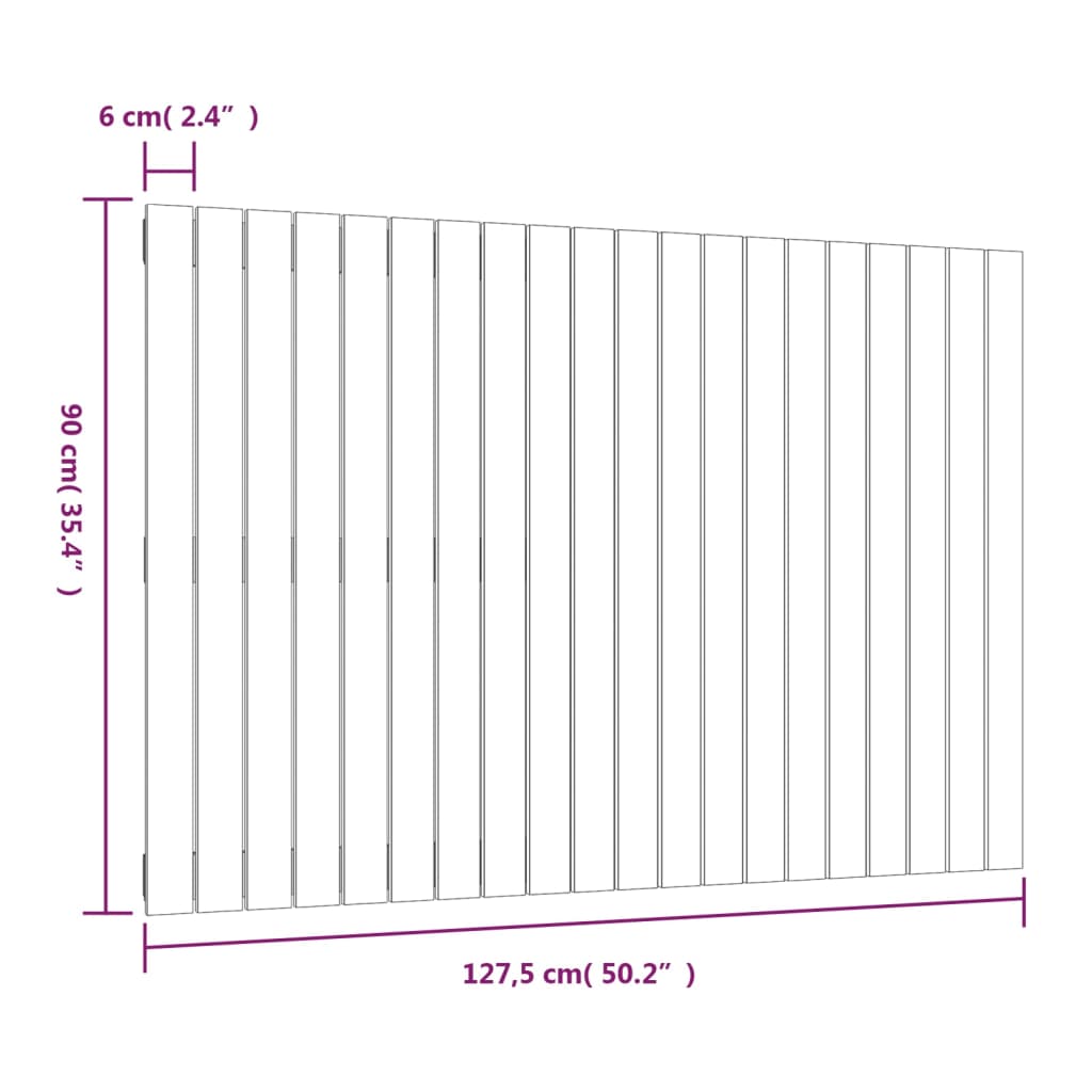 vidaXL Tăblie de pat pentru perete, negru, 127,5x3x90 cm