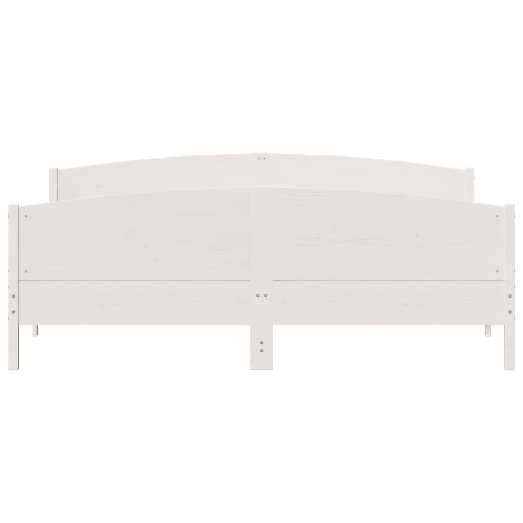 vidaXL Cadru de pat cu tăblie, alb, 180x200 cm, lemn masiv de pin