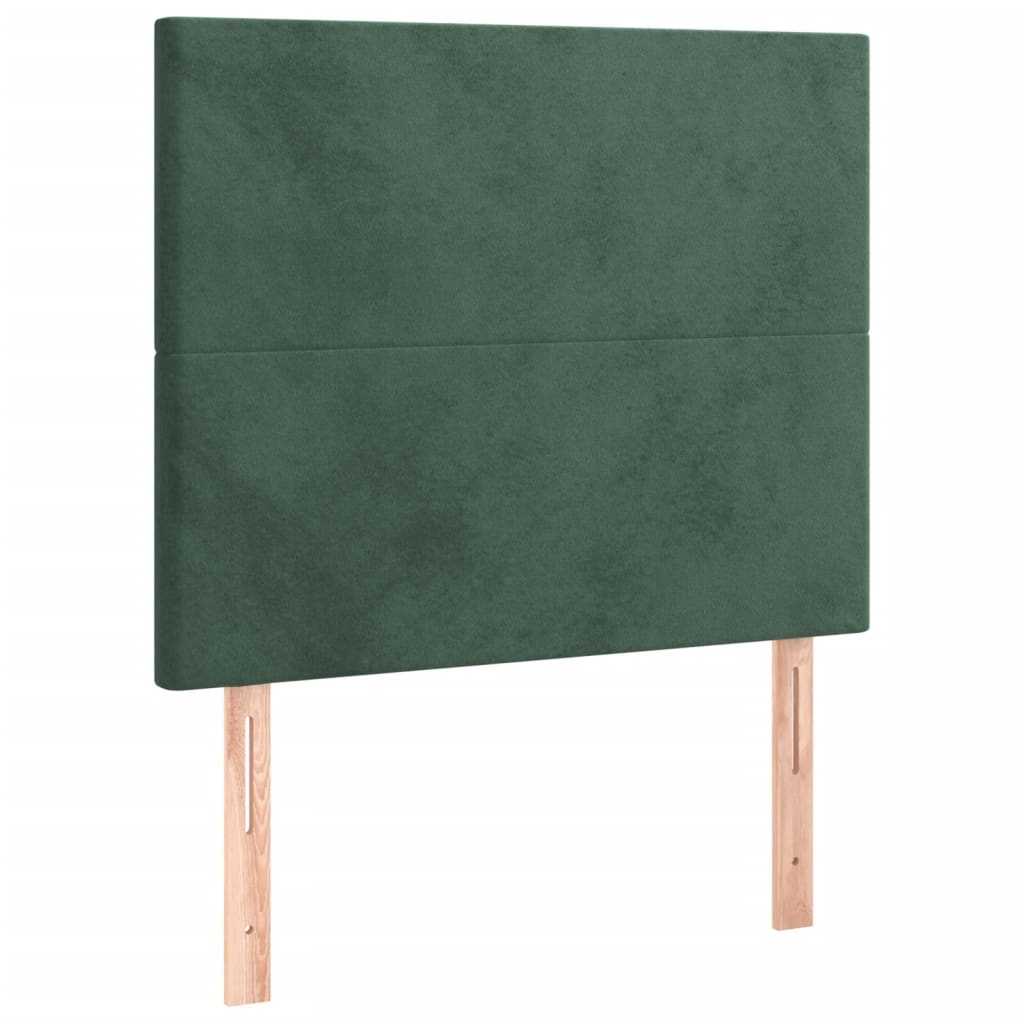 vidaXL Pat box spring cu saltea, verde închis, 90x190 cm, catifea