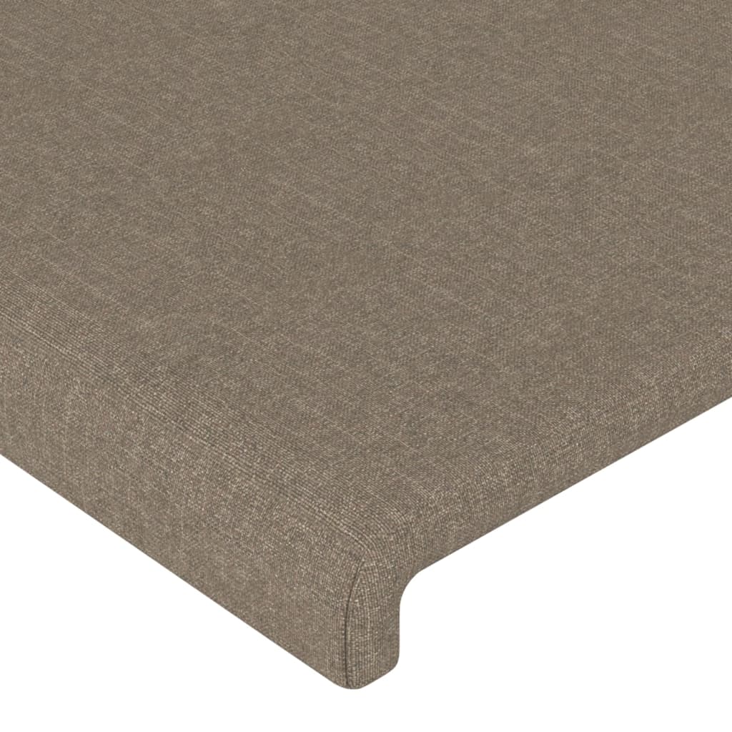 vidaXL Tăblie de pat cu LED, gri taupe, 100x5x118/128 cm, textil