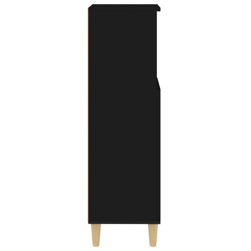 vidaXL Dulap de baie, negru, 30x30x100 cm, lemn prelucrat
