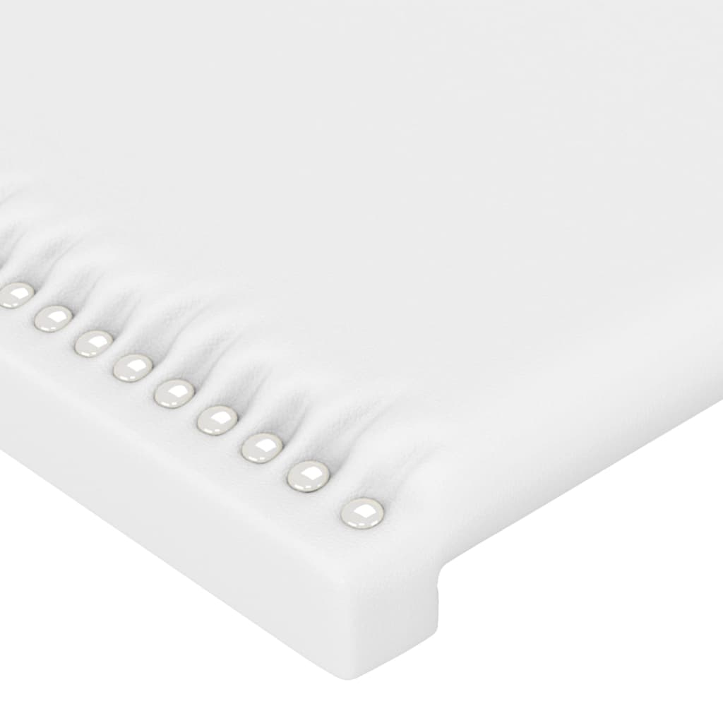 vidaXL Tăblie de pat cu aripioare, alb, 83x23x118/128 cm, piele eco