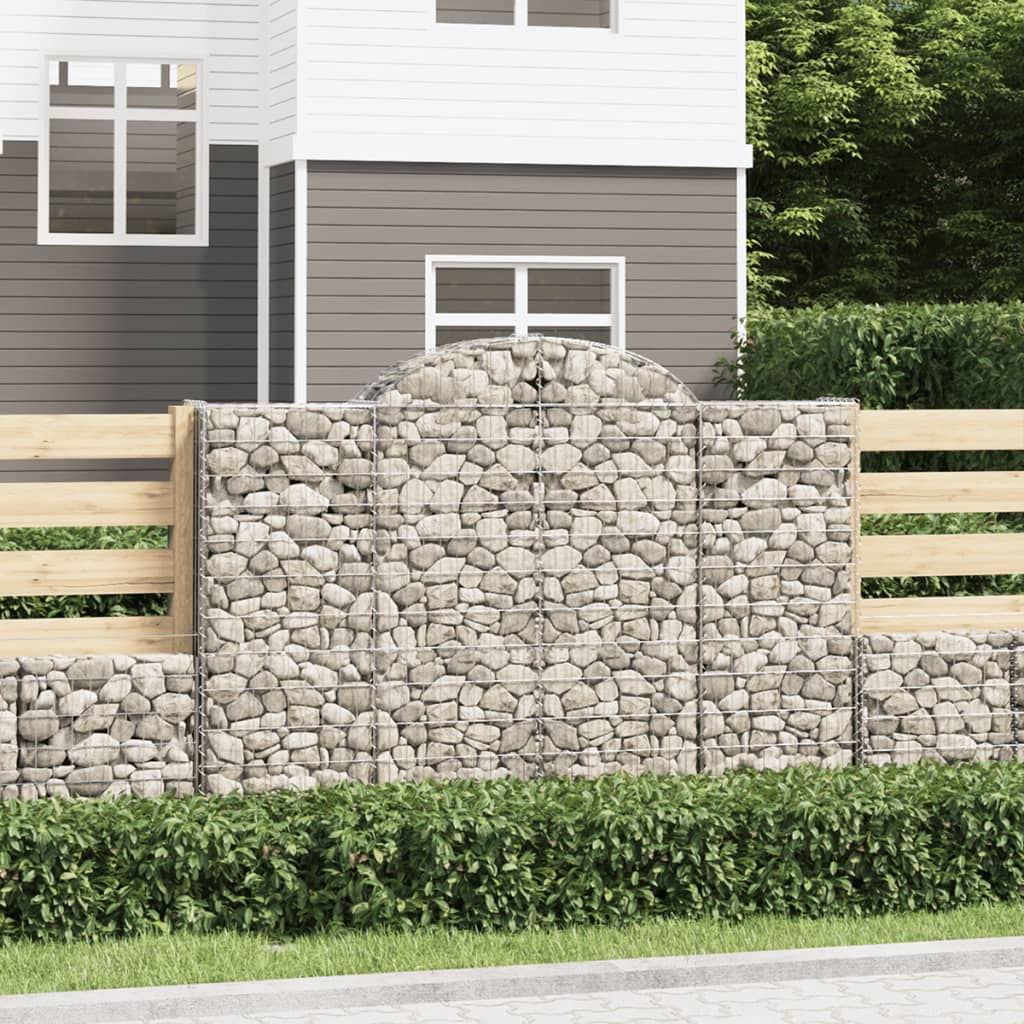 vidaXL Coșuri gabion arcuite 7 buc, 200x50x140/160 cm, fier galvanizat