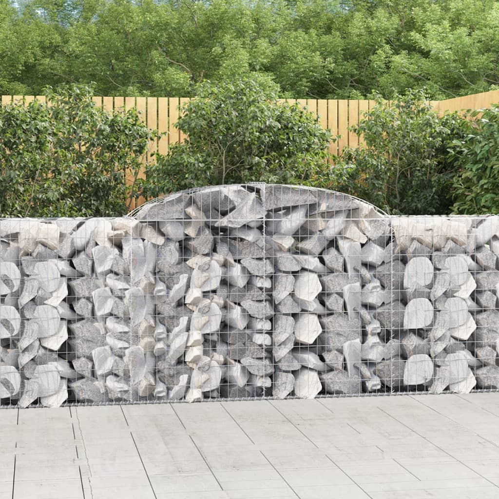 vidaXL Coșuri gabion arcuite 12 buc, 300x50x100/120cm, fier galvanizat