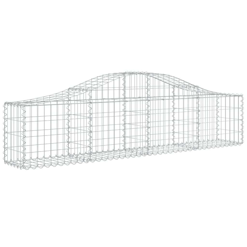 vidaXL Coșuri gabion arcuite 12 buc, 200x30x40/60 cm, fier galvanizat