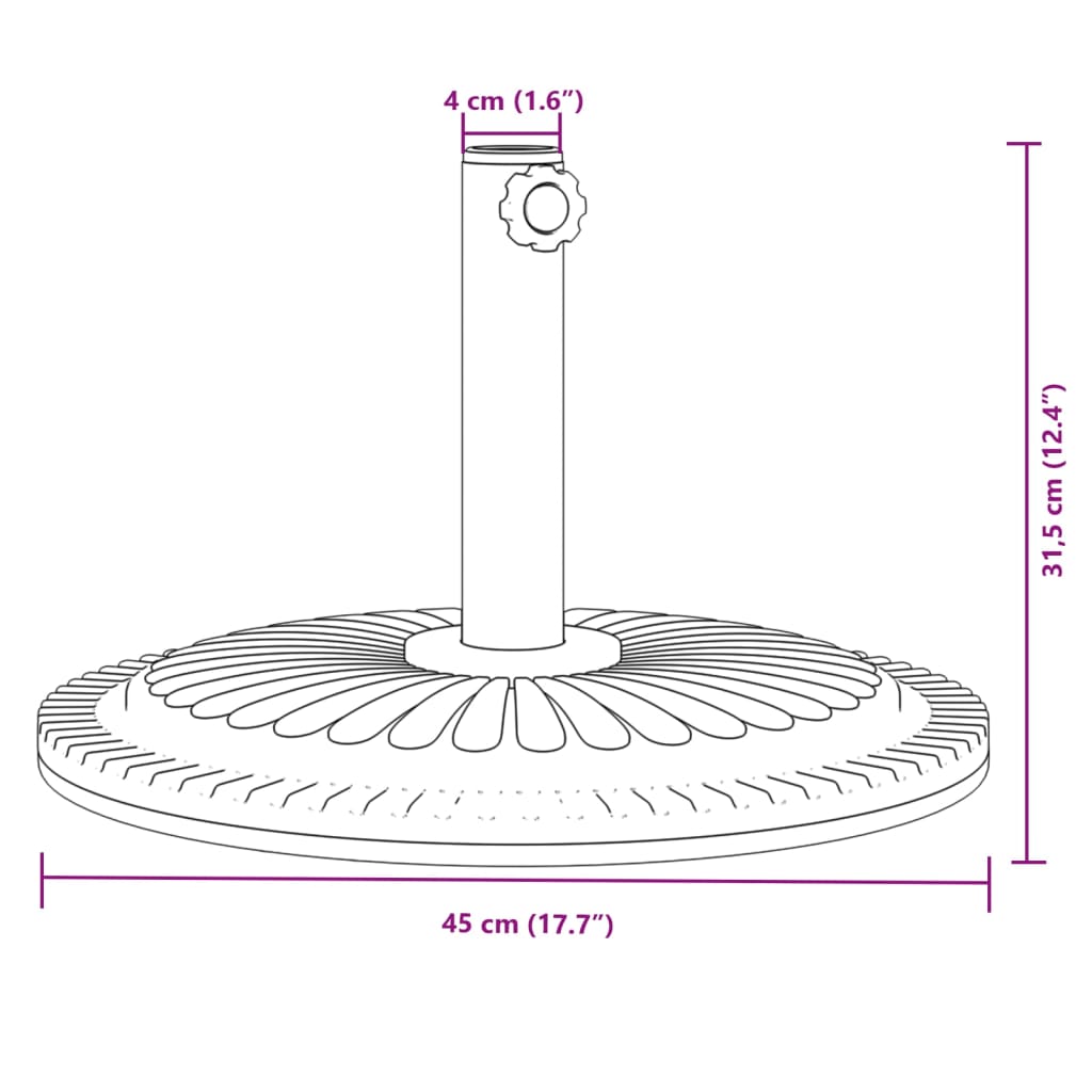 vidaXL Suport umbrelă pentru stâlpi Ø38 / 48 mm, 12 kg, rotund