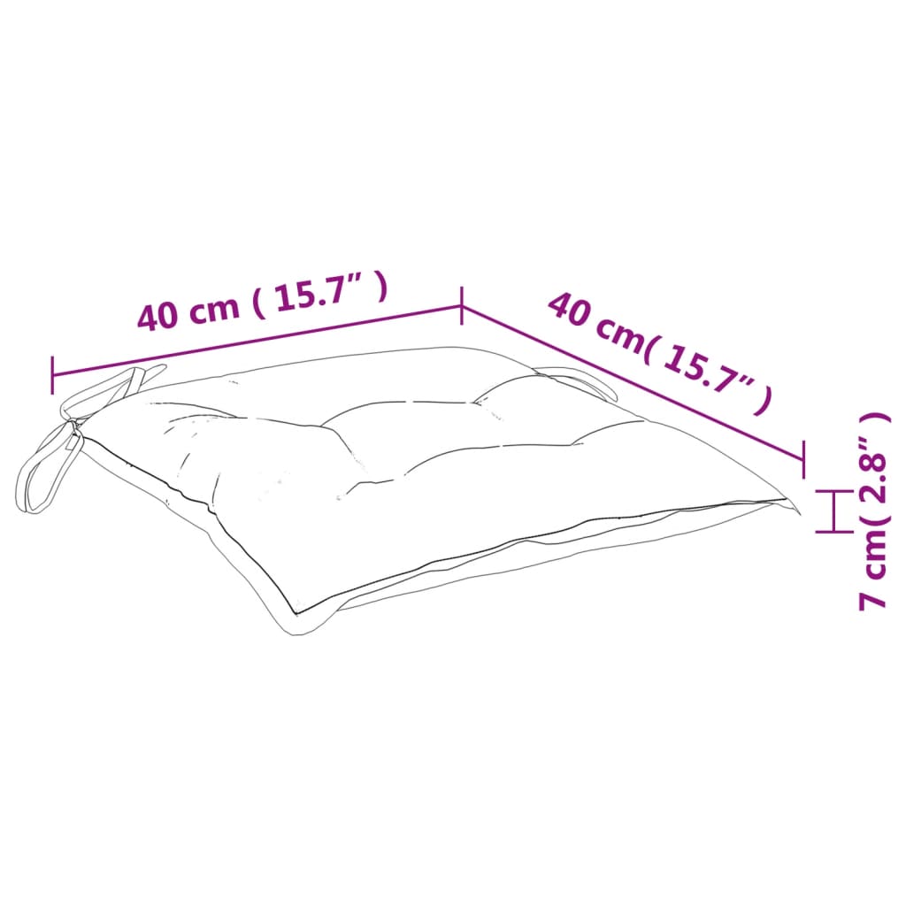 vidaXL Perne de scaun, 4 buc., 40x40x7 cm, textil, model frunze