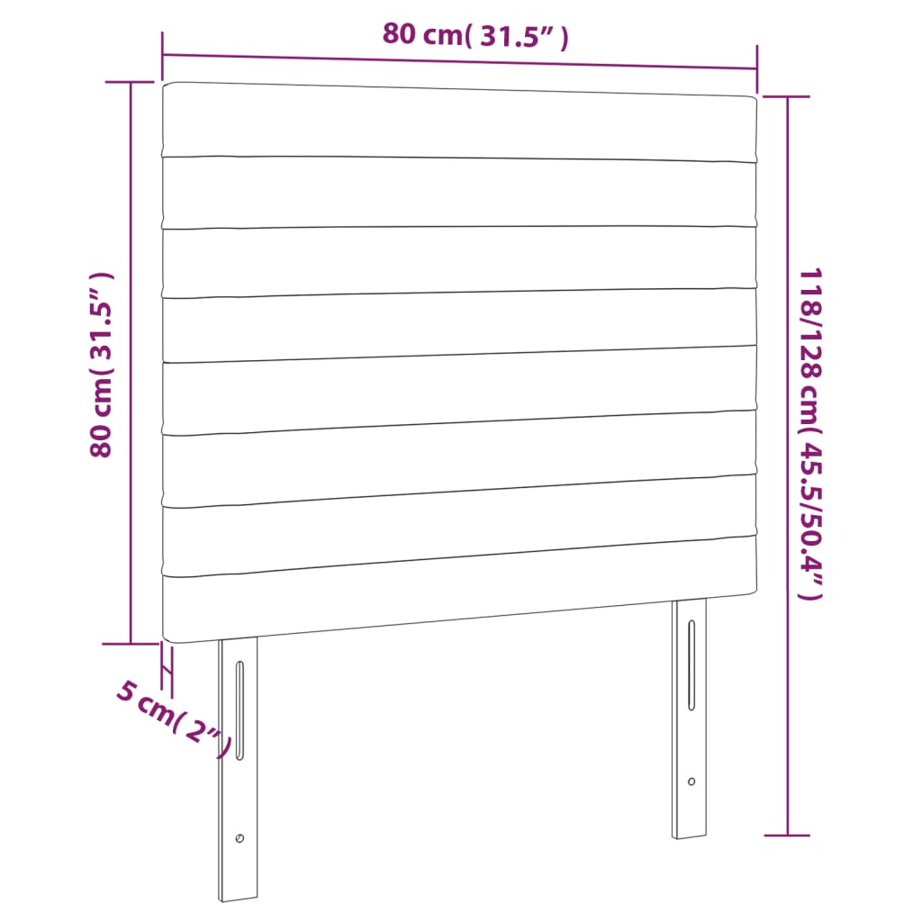 vidaXL Tăblie de pat cu LED, gri închis, 80x5x118/128 cm, catifea