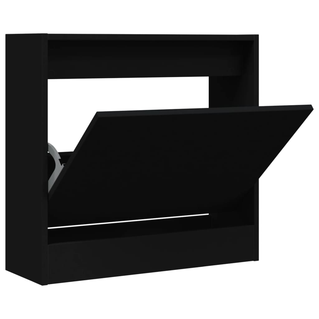 vidaXL Pantofar, negru, 60x21x57 cm, lemn compozit