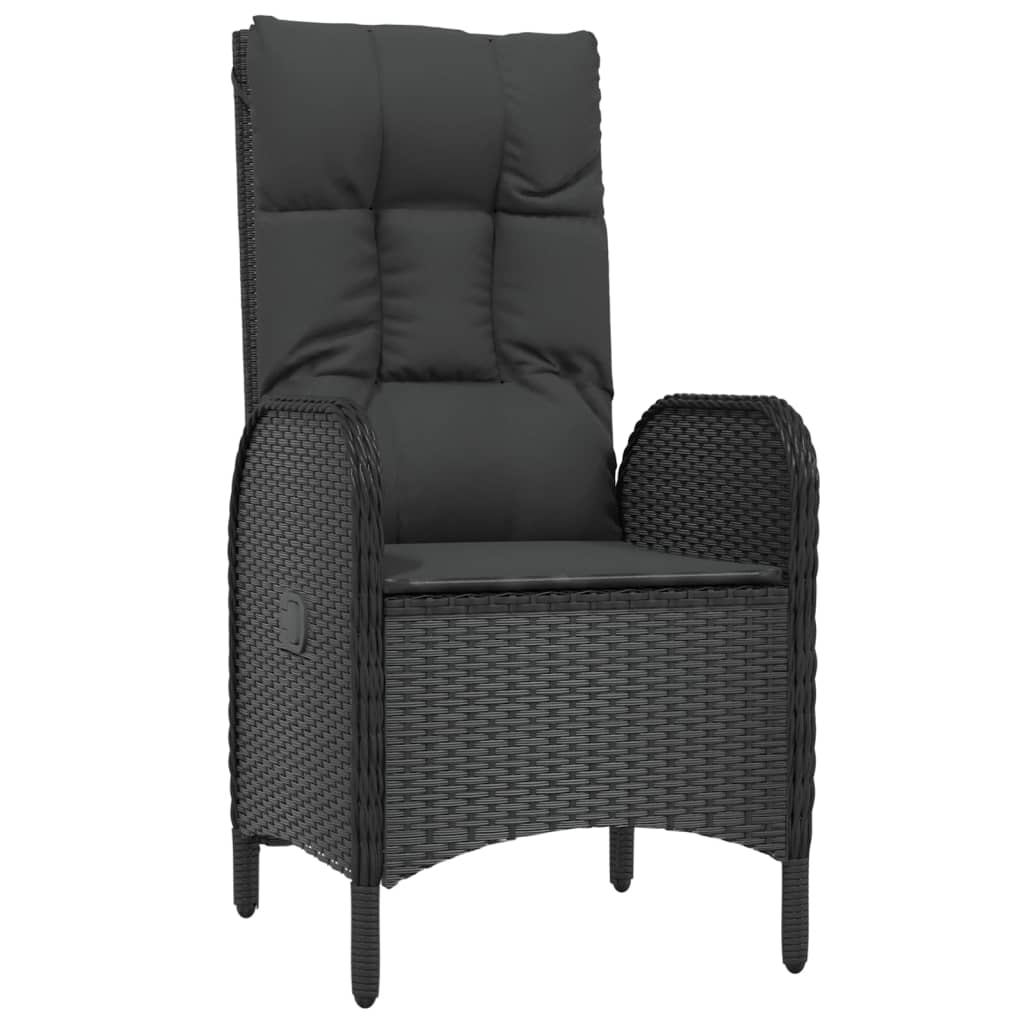 vidaXL Set mobilier de grădină cu perne, 5 piese, negru, poliratan