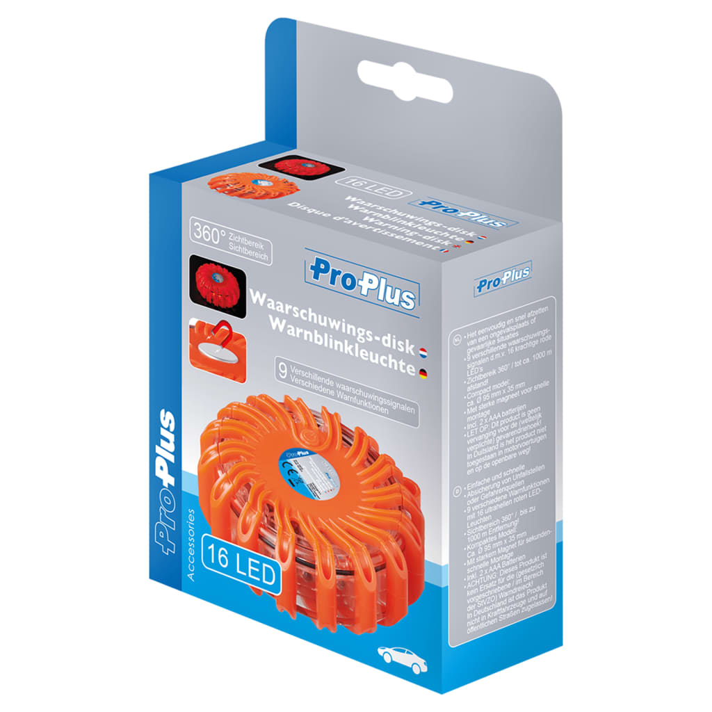 ProPlus Disc de avertizare 16 LED-uri portocaliu 540322