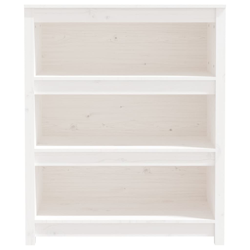 vidaXL Bibliotecă, alb, 80x35x97 cm, lemn masiv de pin