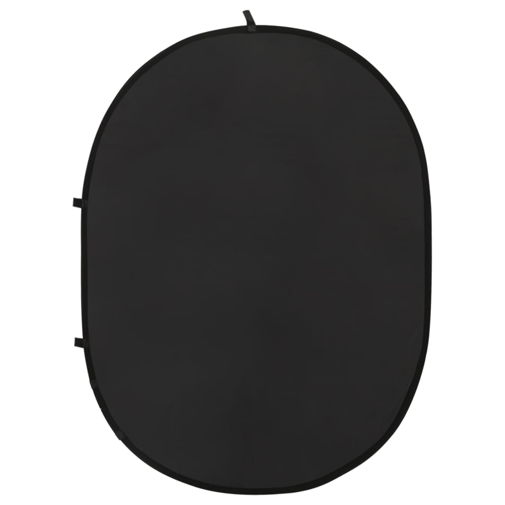 vidaXL Ecran de fundal studio foto 2-în-1 negru și gri 200x150 cm oval