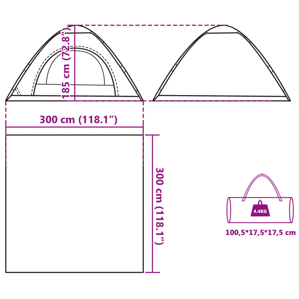 vidaXL Cort de camping pentru 5 persoane, eliberare rapidă, albastru